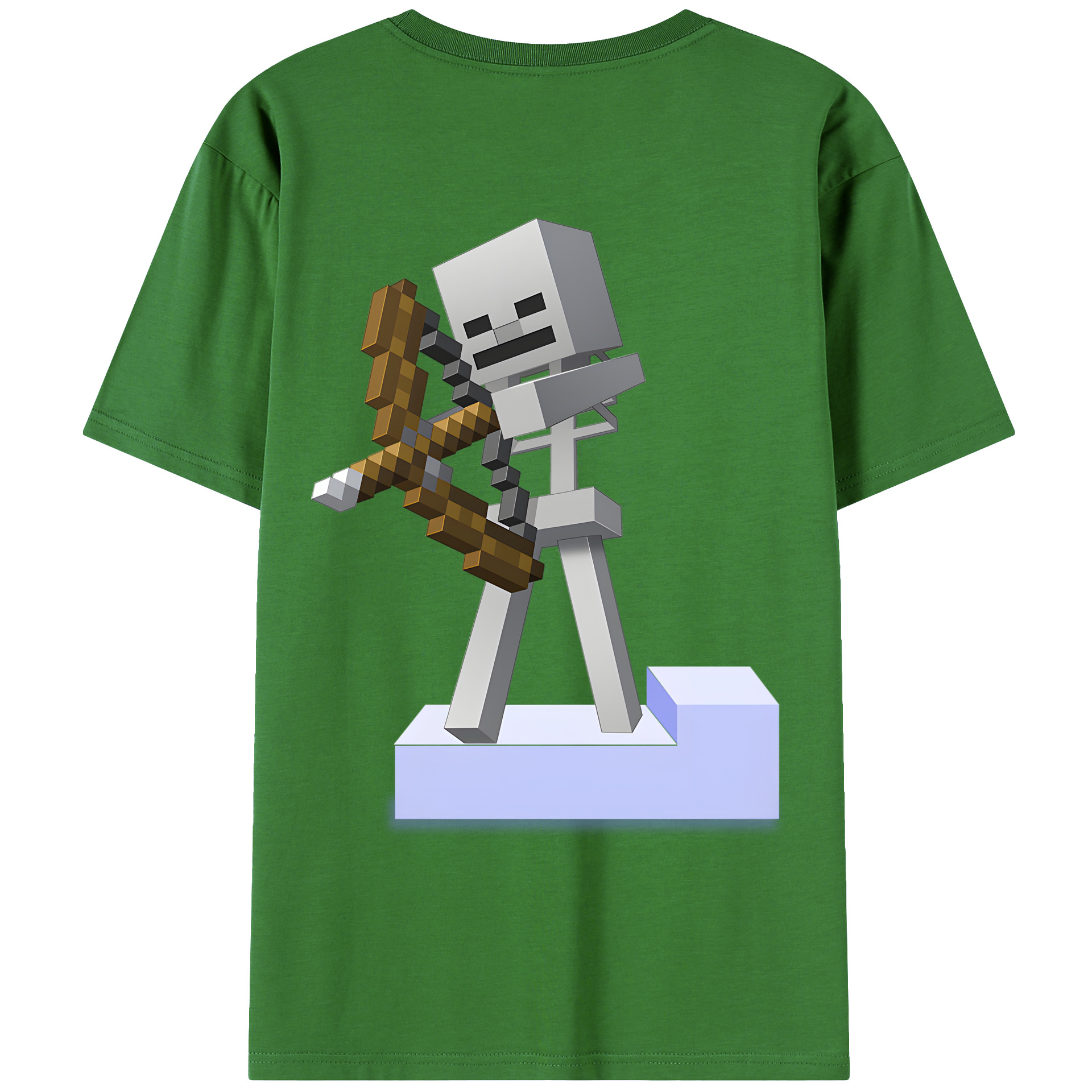 （画像用） マインクラフト ブロックの世界 Minecraft MC Block world レディース半袖Tシャツ(バックプリント)